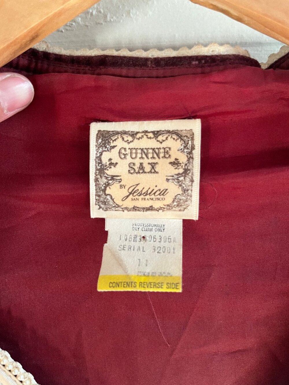 Gunne Sax Velvet Victorian Dress - Picture 4 of 4